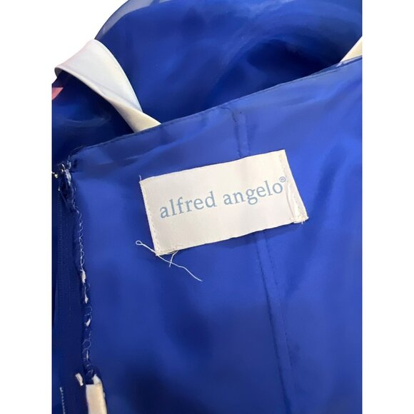 Alfred Angelo Strapless Blue Chiffon A-Line Dress Sash Rose Detail Bridesmaid Pr - Picture 8 of 8